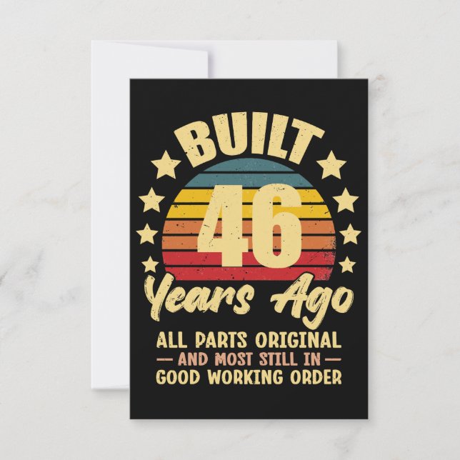 46 år sedan Alla delar original 46-årsdag Inbjudningar (Framsida)