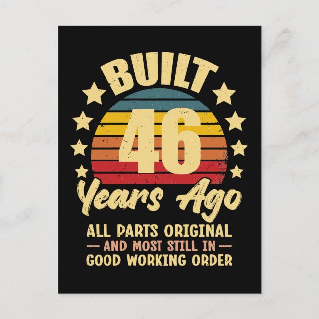 46 år sedan Alla delar original 46-årsdag Vykort (Framsida)