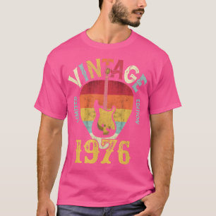 46 ÅRGamla Vintagen 1976 Gitarr Plektrum 46:e föde T Shirt