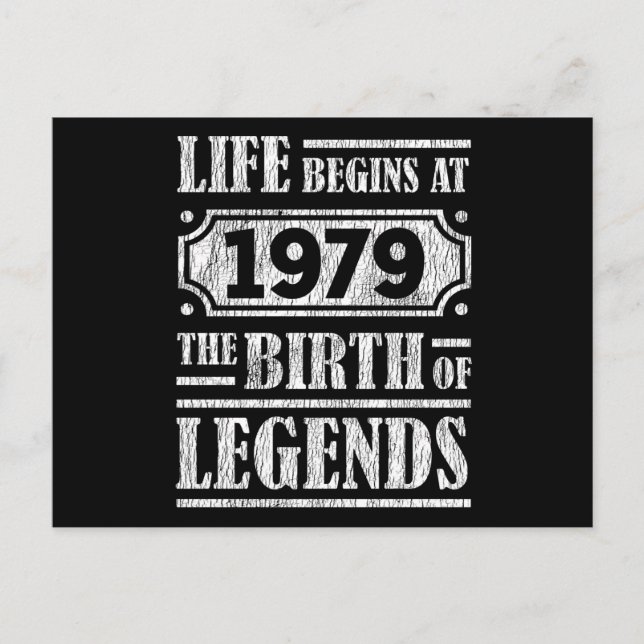 46 Årig 1979 Födelsedag För Legend 46-årsdag Vykort (Framsida)