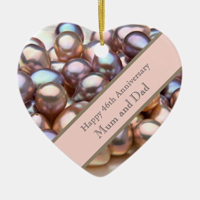 46:e Bröllop-årsdagen för keramiskt prydnadsföremå Julgransprydnad Keramik (Framsidan)