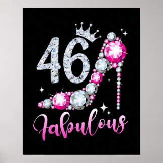 46:e födelsedag med hög hälsenorm Krona Diamond Poster