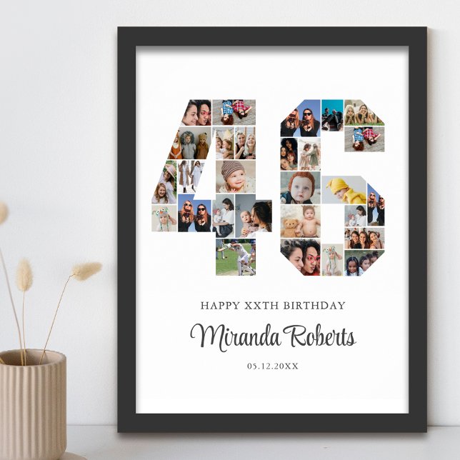 46:e födelsedag nummer 46 Anpassningsbars fotokoll Poster (Skapare uppladdad)