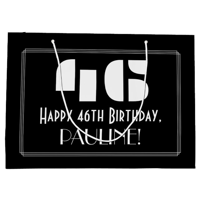 46:e födelsedagen ~ Art Deco Inspired Titta "46" + (Baksidan)