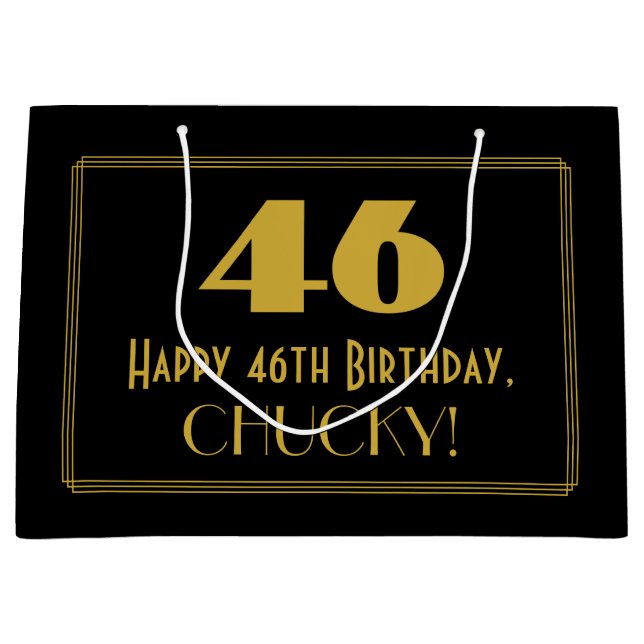 46:e födelsedagen - Art Deco Inspired Titta "46" o (Framsidan)