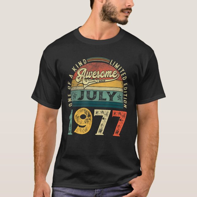 46:e födelsedagen Dekoration juli 1977 Manar Kvinn T Shirt (Framsida)