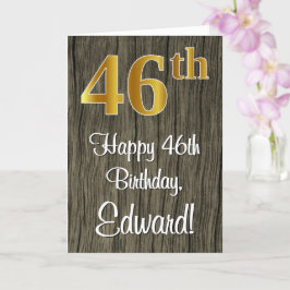 46:e födelsedagen: Elegant Faux Guld look #, Faux  Kort