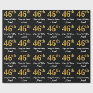 46:e födelsedagen: Elegant Luxurious Faux Guld Tit Presentpapper
