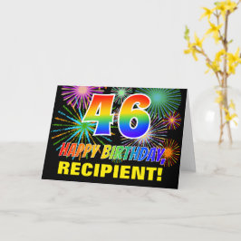 46:e födelsedagen: Fet, Roligt, Fireworks, Rainbow Kort