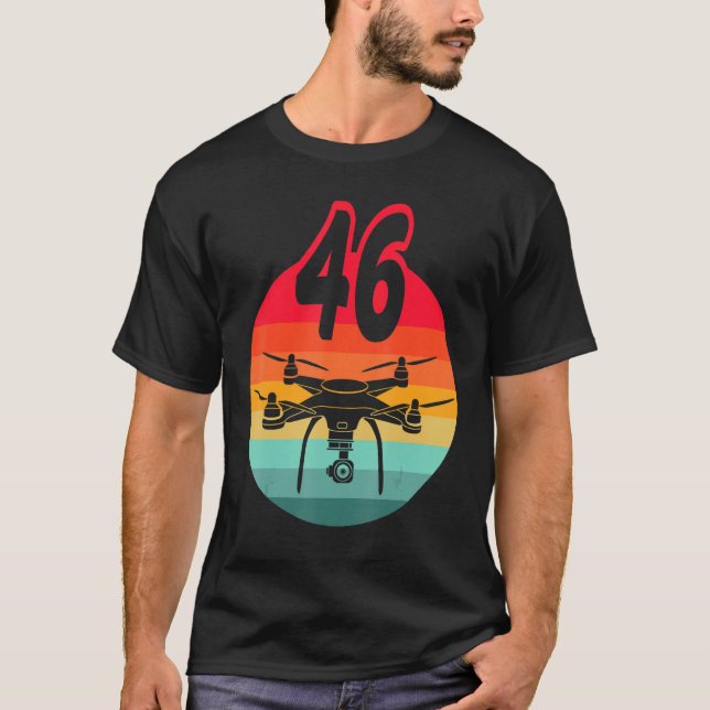 46:e födelsedagen: I Retro Remote Control Drones w T Shirt (Framsida)