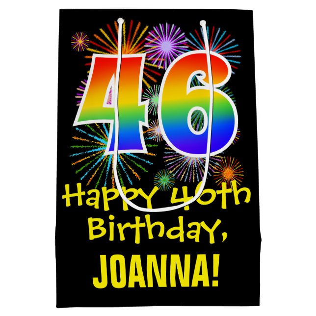 46:e födelsedagen: Roligt Fireworks Mönster + regn (Baksidan)