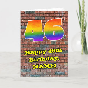 46:e födelsedagen: Roligt Graffiti-Inspired Rainbo Kort