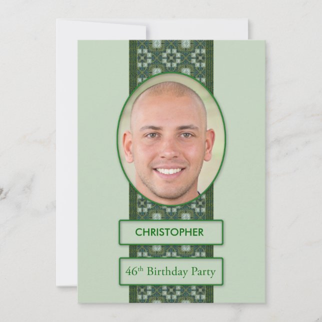46:e Födelsedagsfest inbjudan Bild + Namn (Framsida)
