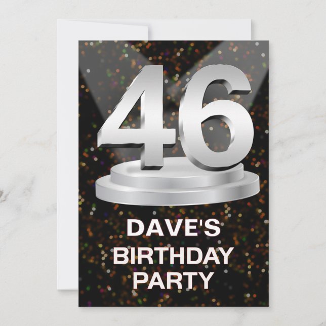 46:e Födelsedagsfest inbjudan Lägg till Namn (Framsida)