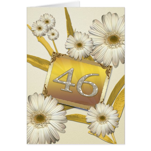 46:e födelsedagskortet med daisy. hälsningskort (Framsidan)