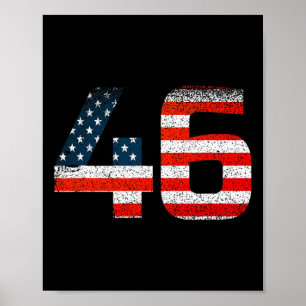 46 Joe Biden 46:e presidenten 2020 Amerikanska Fla Poster