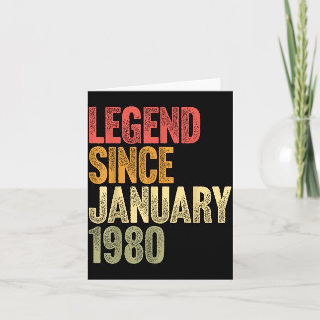 46 Year Old Legend Since January 1980 Retro 46th B Kort (Framsida)