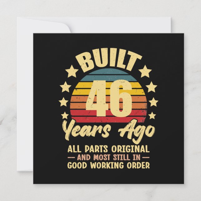 46 Years Ago All Parts Original 46th Birthday Inbjudningar (Framsida)