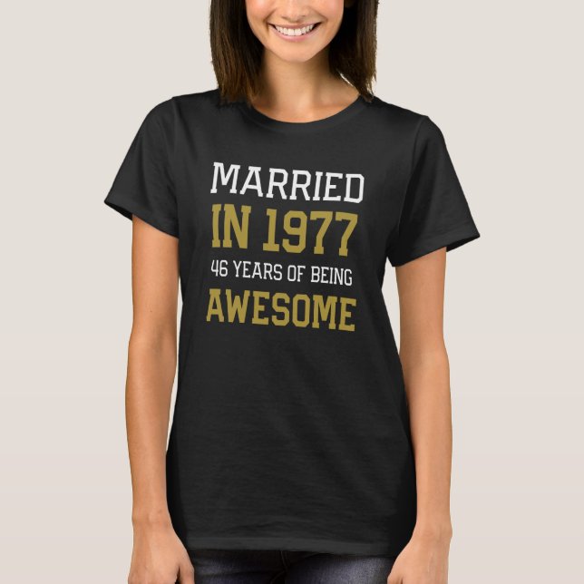 46th Anniversary for Men Married In 1977 Couples H T Shirt (Framsida)