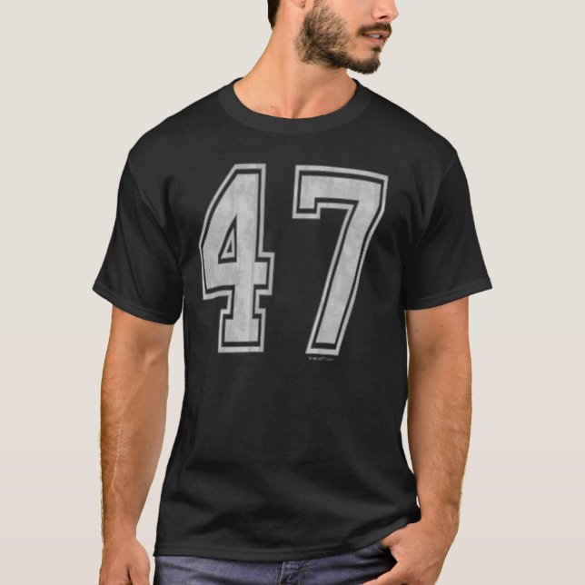 47 Anpassningsbar Jersey Grått T Shirt (Framsida)