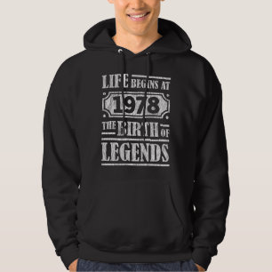 47 år gammal 1978 Legend 47:e födelsedagen Hoodie