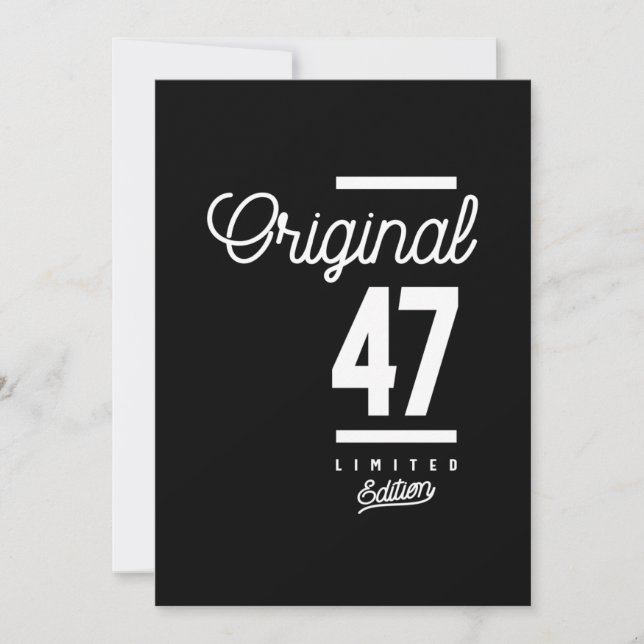 47 år gammal - 47-årsdag Roligt present Inbjudningar (Framsida)