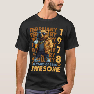 47 år gammal Coola Fantastisk sedan februari 1978 T Shirt