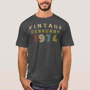 47-årig Vintage för födelsedagspresent 1974 februa T Shirt
