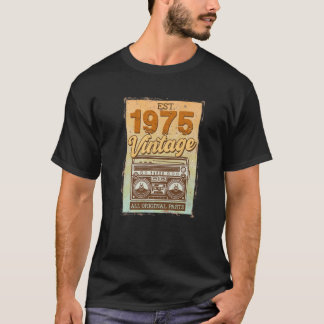 47 ÅRS Åldersdagar Dekorationer 1975 Cassette Ta T Shirt