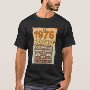 47 ÅRS Åldersdagar Dekorationer 1975 Cassette Ta T Shirt