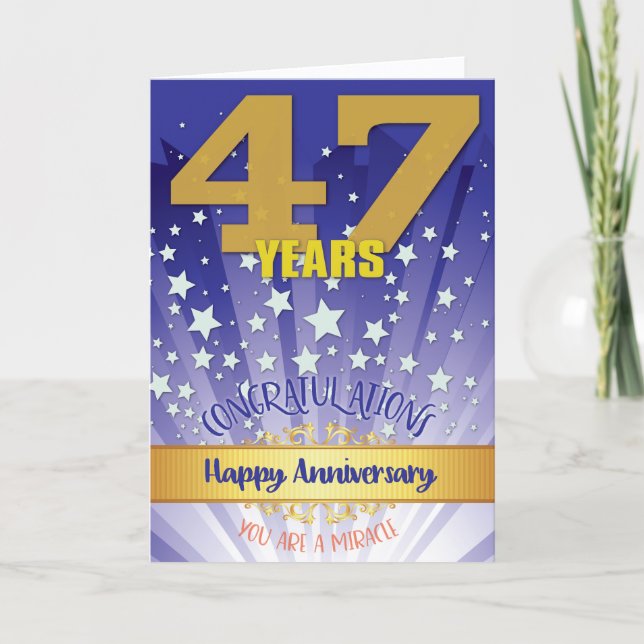 47 års återställningsårsdag, fet siffra kort (Framsida)
