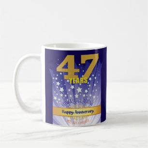 47-års CUSTOM Återhämtningsjubileum Fet siffra Kaffemugg