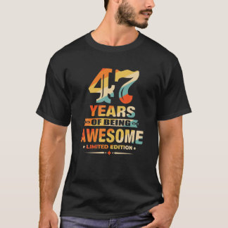 47 års Vintage för gamla gåvor 1974 Begränsad utgå T Shirt