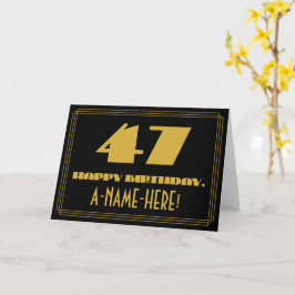 47-årsdag: Namn + Art Deco Inspirerad Look "47" Kort