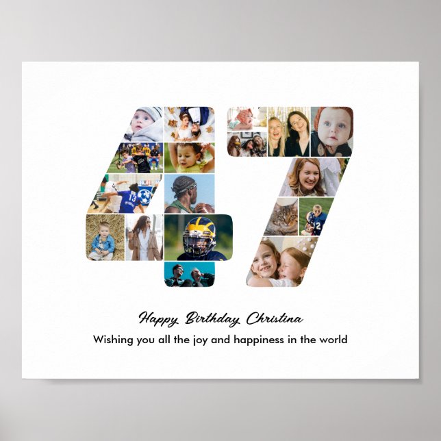 47-årsfest Nummer 47 Fotokollage Poster (Framsidan)