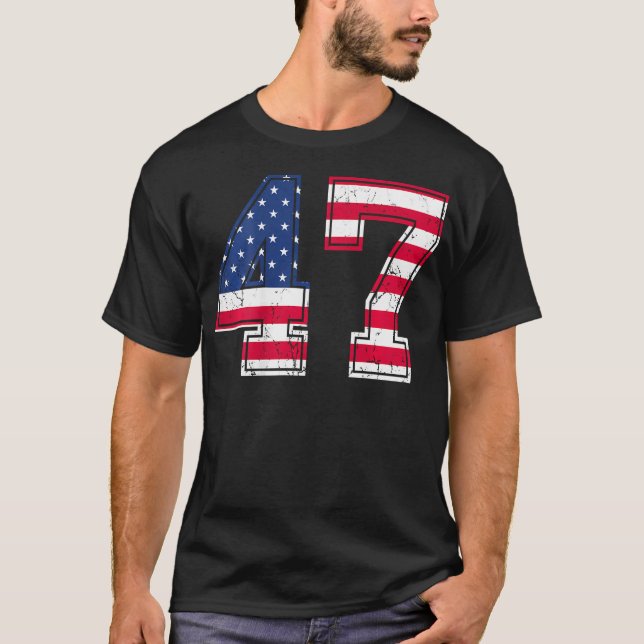 47 Birthday Shirt USA flagga Sports Team Jersey Ba T Shirt (Framsida)
