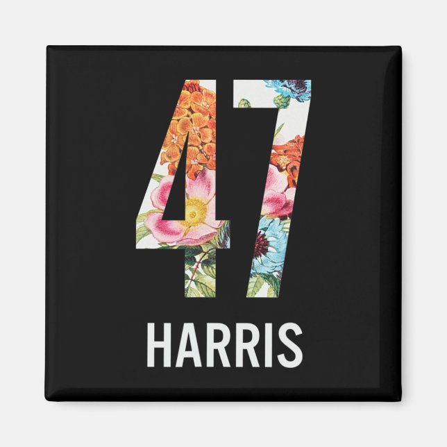 47 Blommigt för kvinnor flickor Magnet (Framsidan)