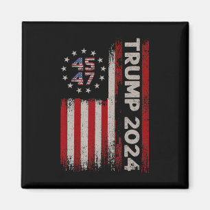 47 Donald Trump 2024 American Flagga 2024 Val Magnet