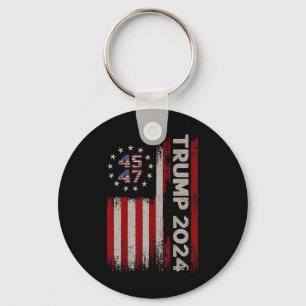 47 Donald Trump 2024 American Flagga 2024 Val Nyckelring