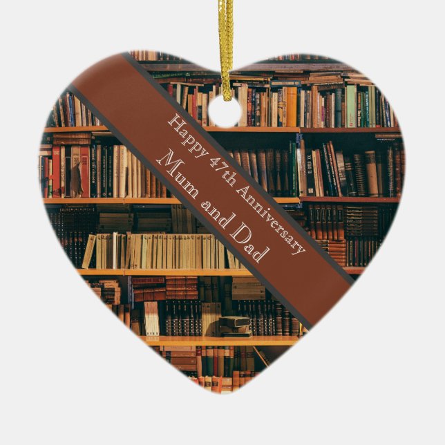 47:e Bröllop-årsdagen Julgransprydnad Keramik (Framsidan)