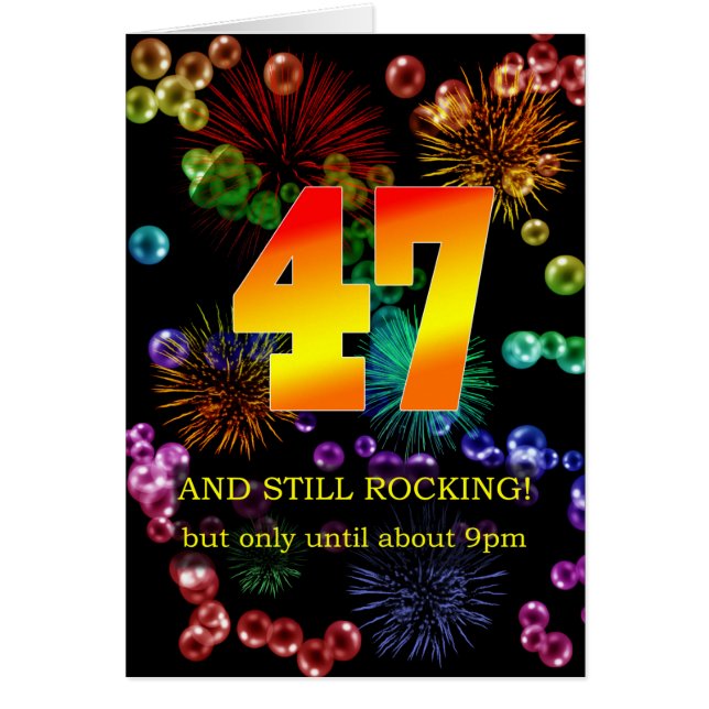 47:e födelsedag fortfarande hälsningskort (Framsidan)