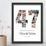 47:e födelsedag nummer 47 Anpassningsbar Fotokolla Poster<br><div class="desc">Fira 47-årsdagen med den här personligen poster 47 fotosamlingar. Anpassadets gåva är också perfekt för bröllop-årsdagen. Det är ett underbart sätt att visning värdefulla minnen från ditt bröllop och gifta liv. Poster innehåller en samling foton som fångar in dessa speciella ögonblick och kan anpassas med namn, födelsedatum eller årsdatum. Det...</div>