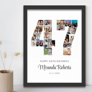 47:e födelsedag nummer 47 Anpassningsbar Fotokolla Poster