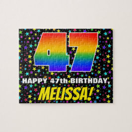 47:e födelsedag - Roligt, färgstark stjärna Fält M Pussel