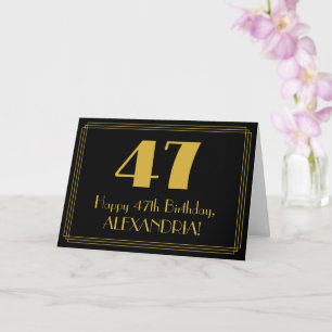 47:e födelsedagen: Art Deco Inspired Titta "47" + Kort