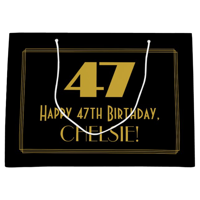 47:e födelsedagen - Art Deco Inspired Titta "47" o (Framsidan)