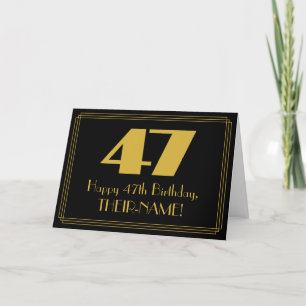 47:e födelsedagen: Art Deco Inspired Titta "47" oc Kort