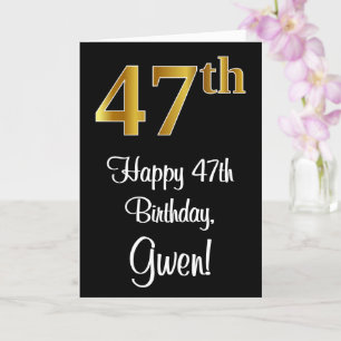 47:e födelsedagen ~ Elegant Luxurious Faux Guld Ti Kort