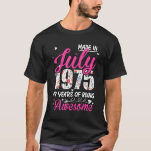 47:e födelsedagen Fantastisk sedan juli 1975 Blomm T Shirt