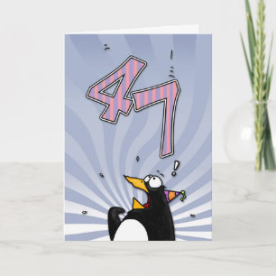 47:e födelsedagen - Penguin-överraskningskort Kort